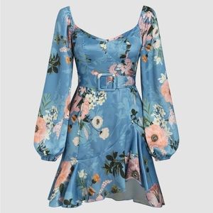 satin floral sweetheart mini